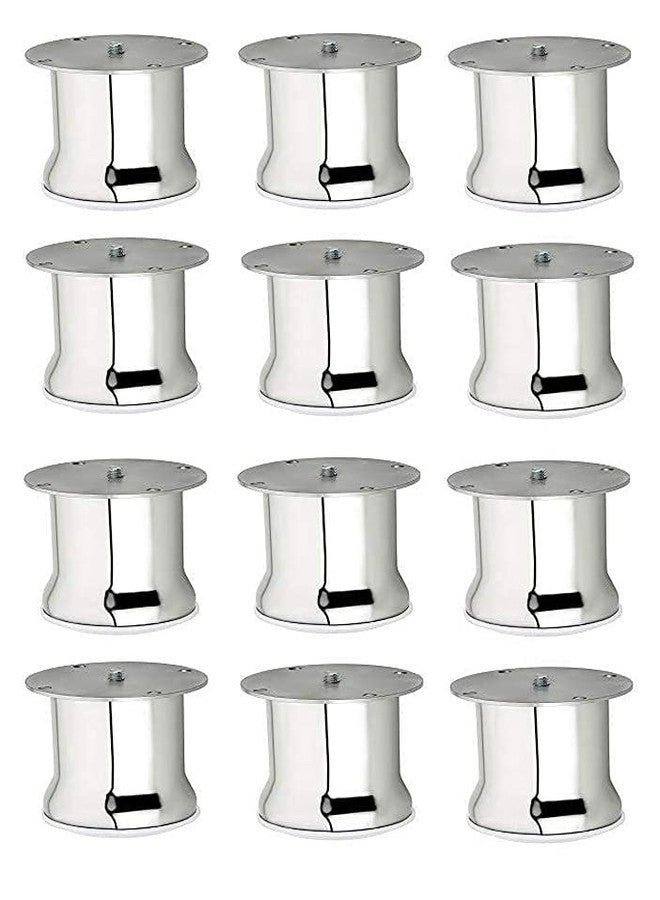 IZMAH Unique Design Premium Hardware Glossy Finish Stainless Steel Glossy Finish Model Round Sofa Leg 50 MM (2 INCH, Pack of 12) - Image 1